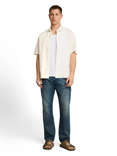 Tom Tailor Denim koszula casual Mężczyźni Comfort Fit S beżowy