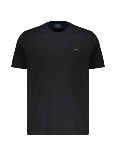 Tricou Paul & Shark cu decolteu rotund cu autograf negru