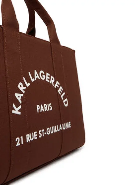 Shopper kabelka Karl Lagerfeld hnedá