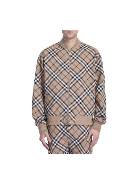 Kurtka bomber Burberry wełniany beżowy