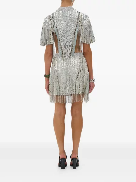 Fusta mini Camilla cu franjuri albastru