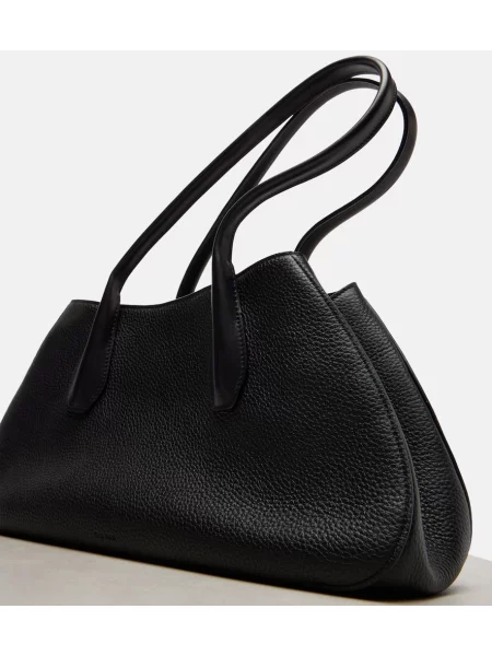 Geanta de piele The Row din piele negru
