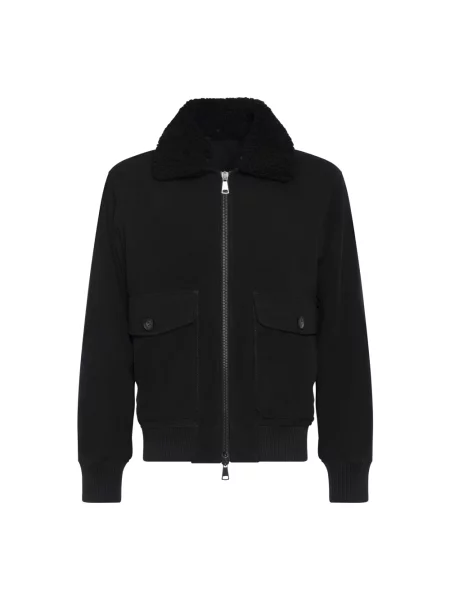 Kurtka bomber Franzese Collection wełniany czarny