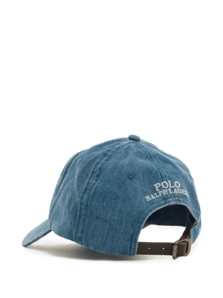 Haftowane сhinosy Polo Ralph Lauren z twillu do biegania niebieskie