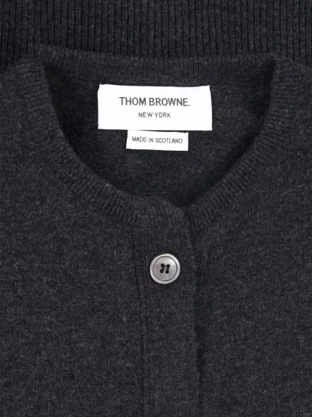 Ζακέτα Thom Browne κασμίρ με λαιμόκοψη v κλασική γκρι