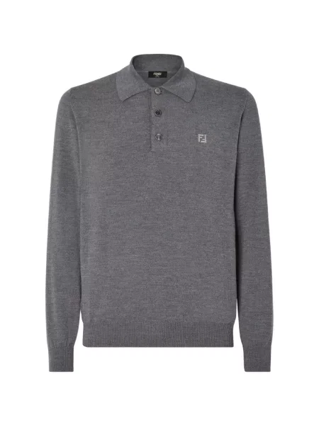 Tricou polo Fendi gri