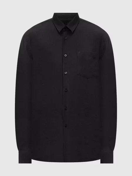 Льняная рубашка Vilebrequin с вышивкой черная