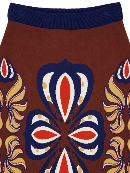 Jacquard midi-suknja Paula smeđa