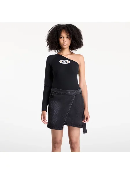 Body Adidas Originals cu un umăr gol alb