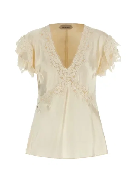 Bluză Alberta Ferretti cu volane din dantelă