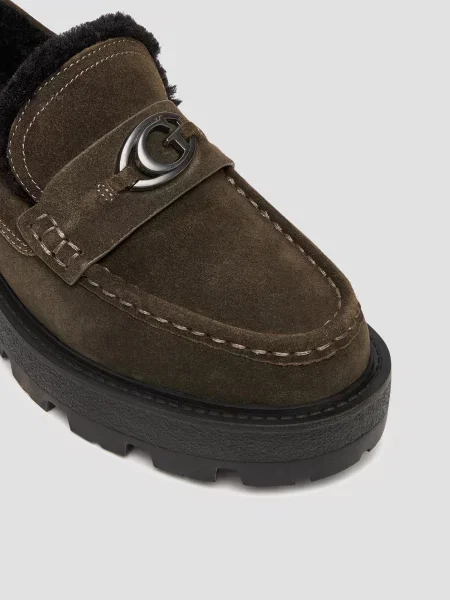 Замшеві лофери Guess зелені