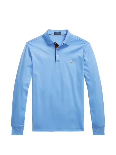 Matlasat tricou polo Polo Ralph Lauren cu decolteu rotund cu autograf roșu