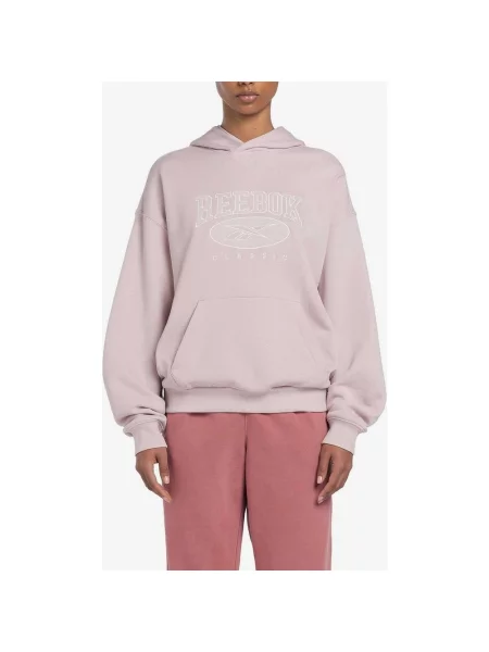 Bluza z kapturem Reebok Big Logo Classic różowa dla kobiet. XXS biała