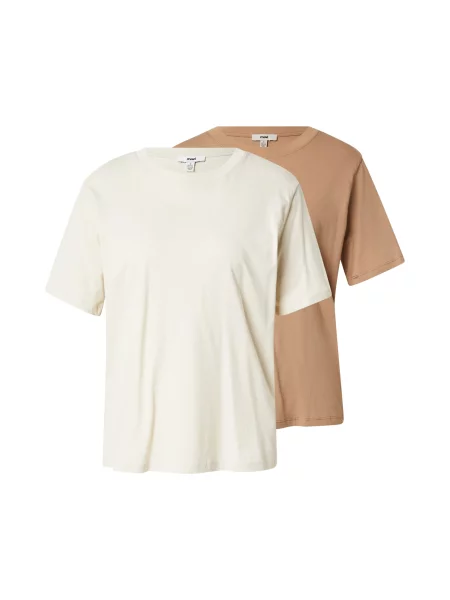 Mavi Tricou maro cămilă / lână alb