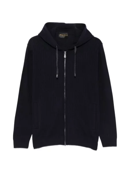 Πλεκτό hoodie Alberto Gozzi μπλε