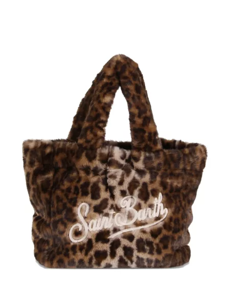 Geantă shopper Mc2 Saint Barth cu blană maro