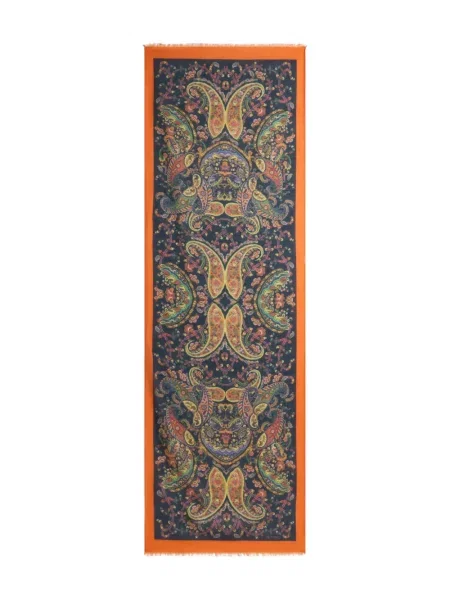 Fular Etro cu model floral albastru