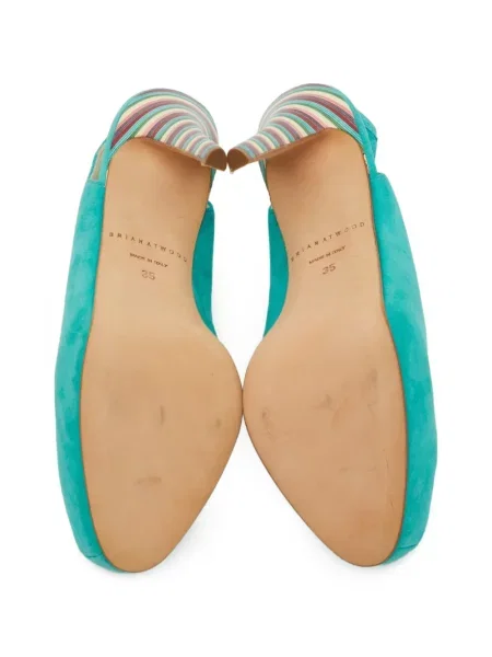 Szarvasbőr platform talpú körömcipő Brian Atwood kék