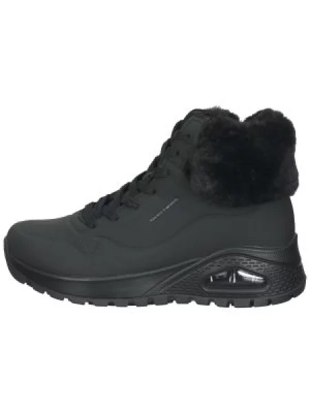 SKECHERS Šnurovacie členkové čižmy čierna