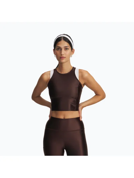 Top de antrenament pentru femei Under Armour Motion Shine Tank kona brown/black negru