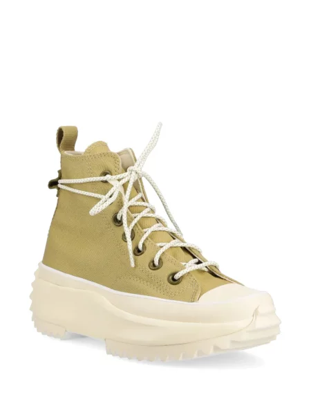 Кожени бягане маратонки Converse Chuck Taylor All Star на платформе бяло