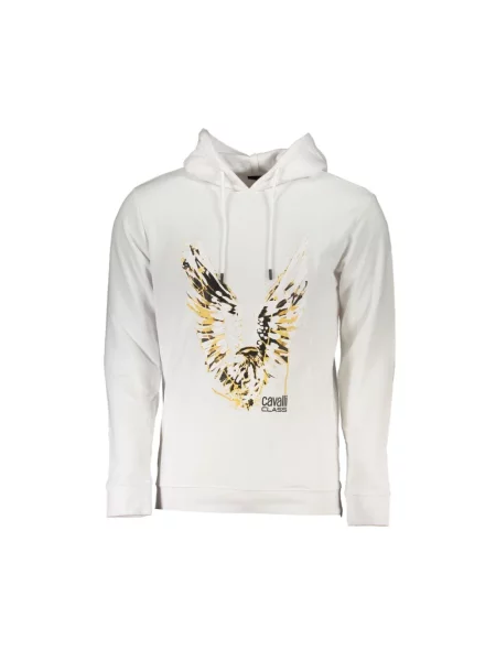 Bluza z kapturem Cavalli Class biała