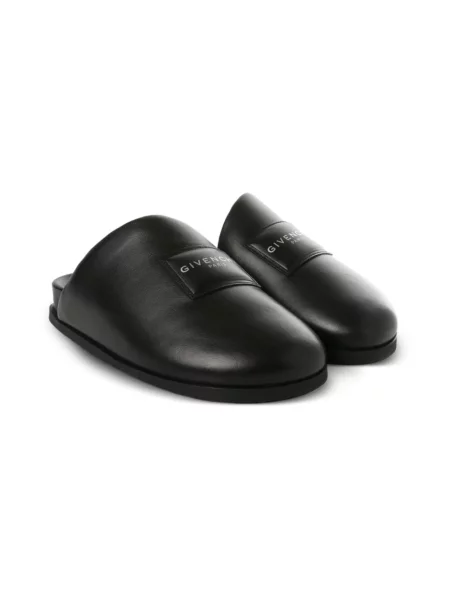 Klapki mules Givenchy skórzane bez obcasa czarne