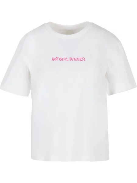 Mister Tee Tricou Hot Girl Dinner' alb
