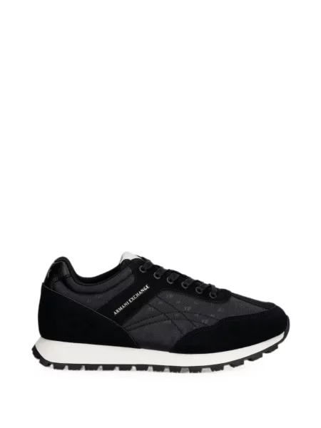 Sneakerși Armani Exchange cu șireturi cu imagine din dantelă negru