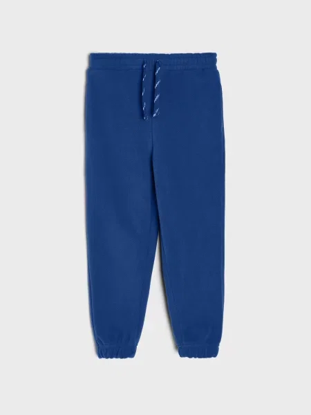 Sinsay Fleece volné tepláky mid blue modré