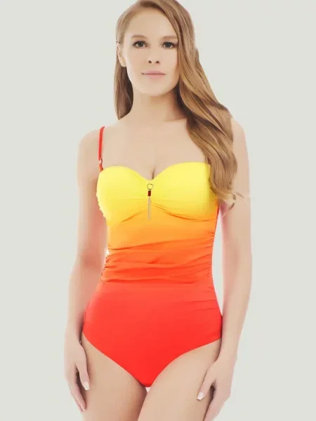 Купальник слитный с мягкой чашкой помаранчевий
