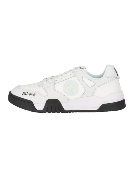 Sneakersy Just Cavalli skórzane z logo białe