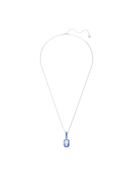 Lniany naszyjnik Swarovski szary