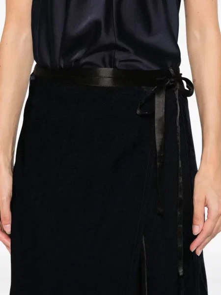 Fustă midi Forte_forte până la genunchi albastru