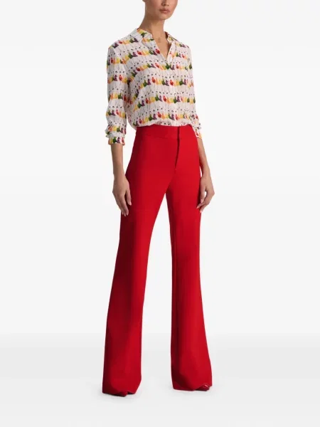 Pantaloni Alice + Olivia evazate roșu