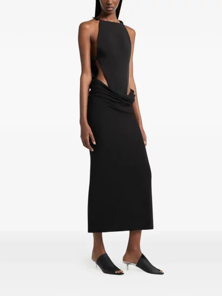 Rochie maxi Courreges drapată negru