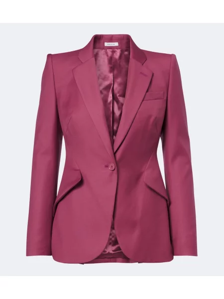 Sacou Mcqueen de lână roz