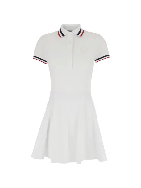 Rochie mini Brunello Cucinelli cu dungi în linie A de costum alb