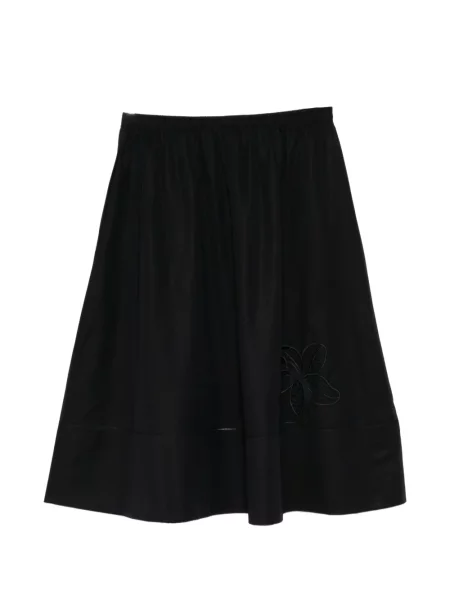 Fustă Less cu broderie cu model floral negru