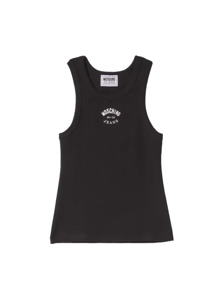Top Moschino z logo czarny