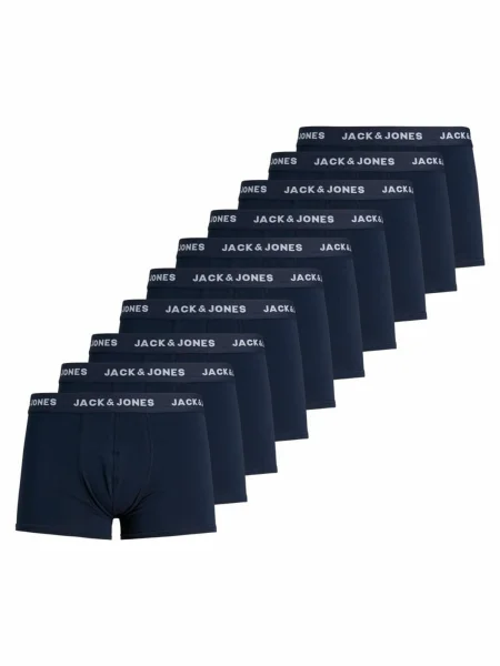 JACK & JONES Boxeri albastru închis alb