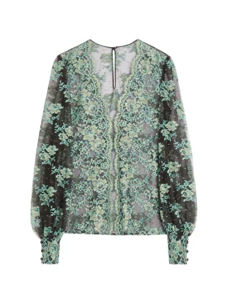 Top Valentino Garavani din dantelă verde