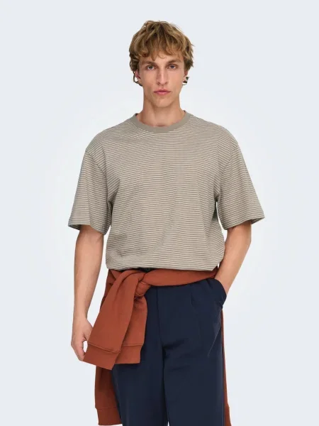 Only & Sons Tricou ONSFred grej alb