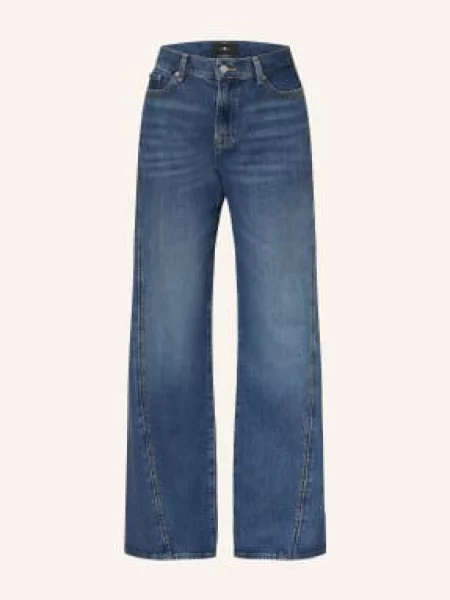 7 For All Mankind Dżinsy Z Szerokimi Nogawkami Twisted Lotta Z Nitami blau