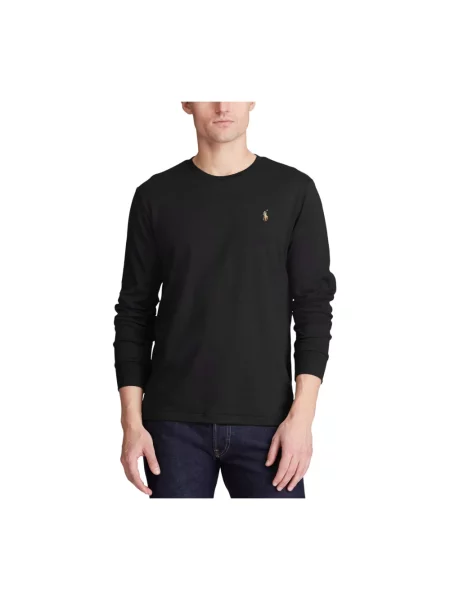Dzianinowa koszulka polo Polo Ralph Lauren z logo czarna