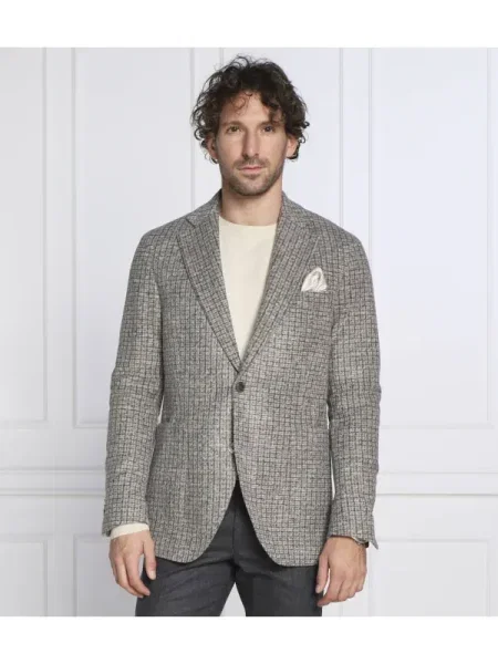 Oscar Jacobson Sacou Ferry cu adaos de lână gri