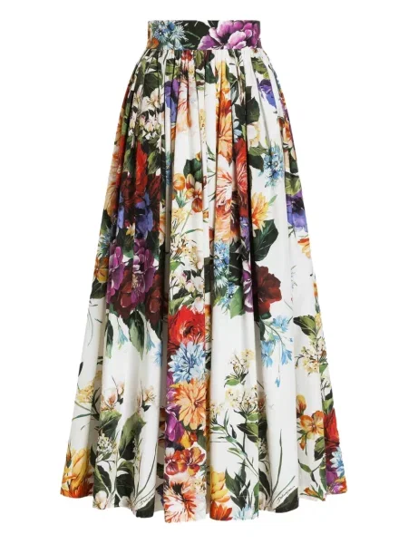 Fusta maxi Dolce & Gabbana cu model floral cu imagine alb