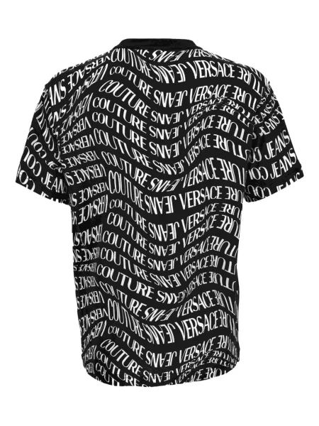 Raštuotas marškinėliai Versace Jeans Couture juoda