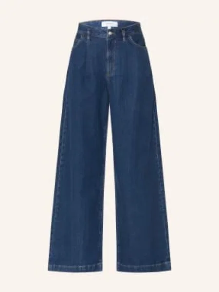 Comma Casual Identity Dżinsy Z Szerokimi Nogawkami blau niebieskie