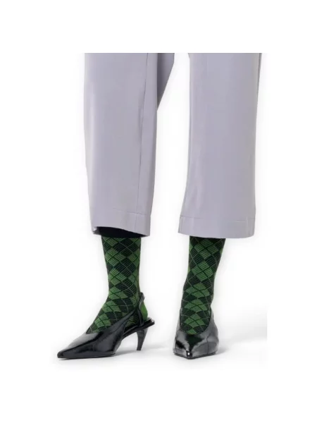 Ponožky Happy Socks s vzorom argyle zelená